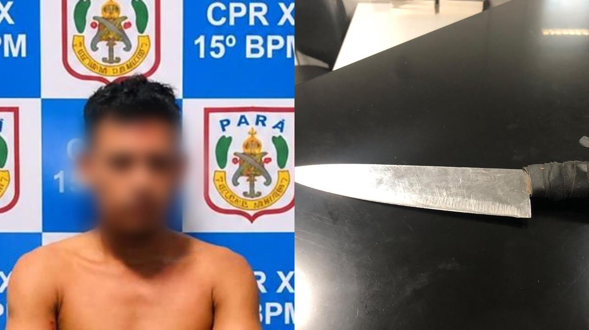 Homem permanece de braços cruzados diante de um painel da PM.