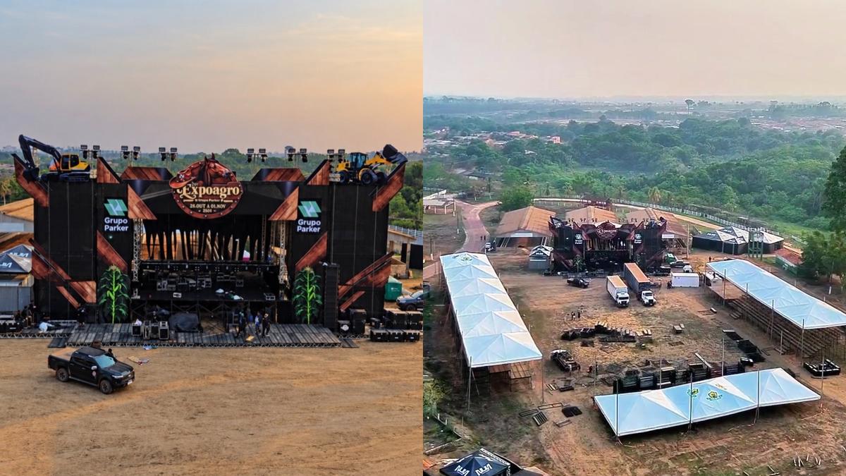 Palco da 35ª Expoagro de Itaituba já montado.