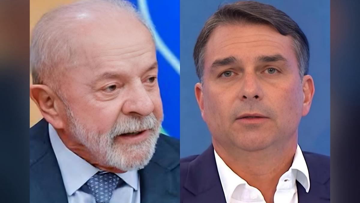 Lula e Flávio Bolsonaro. — Foto: Reprodução/Instagram